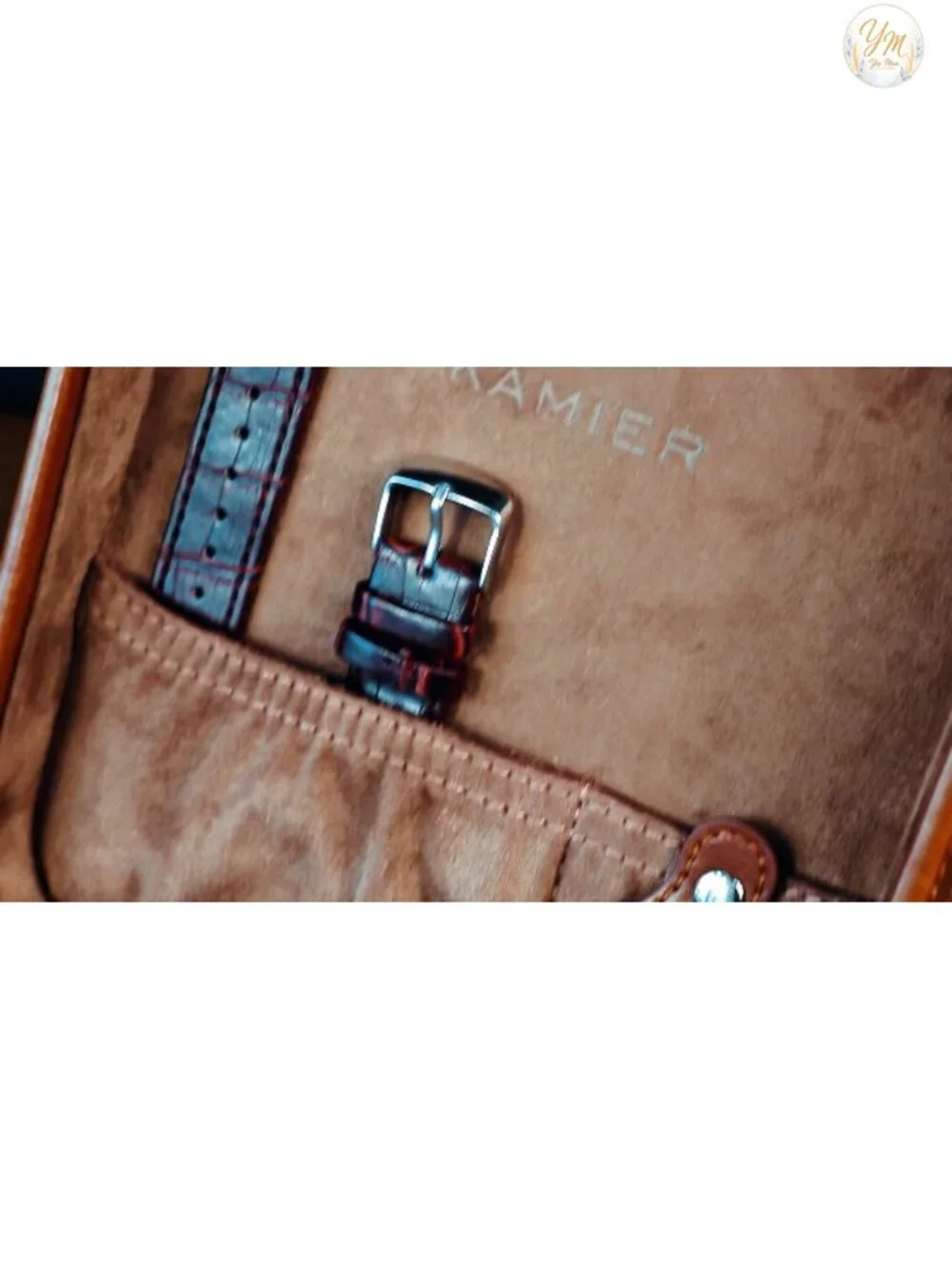 Leather Watch Travel Case with Combination Lock - 4 Slot Storage Box for Men,